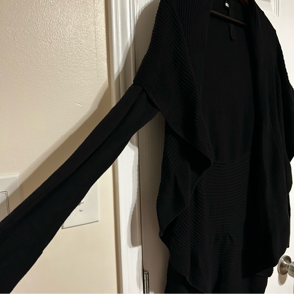 WHBM Black Ruffle Open Front Cardigan Medium - Picture 6 of 12